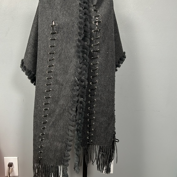 Cashmere Wool Blend Large Fringe Scarf Wrap - Picture 6 of 16
